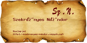 Szekrényes Nándor névjegykártya