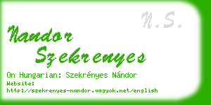 nandor szekrenyes business card