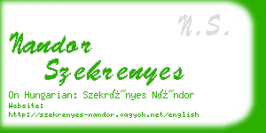 nandor szekrenyes business card